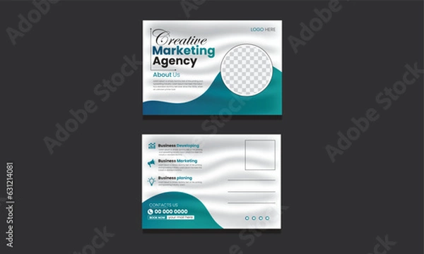 Obraz corporate Postcard Design vector. creative Modern business postcard design template 