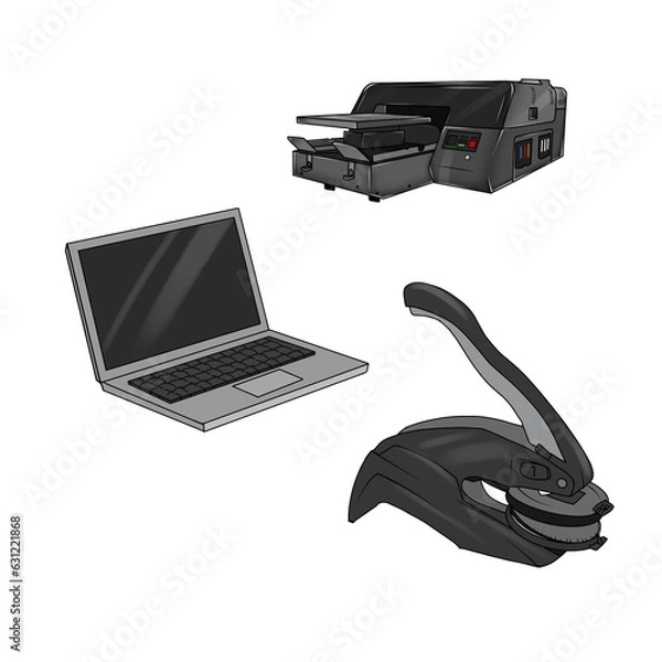 Obraz laptop printer 