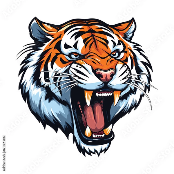 Obraz roaring tiger head mascot vector sticker high quality