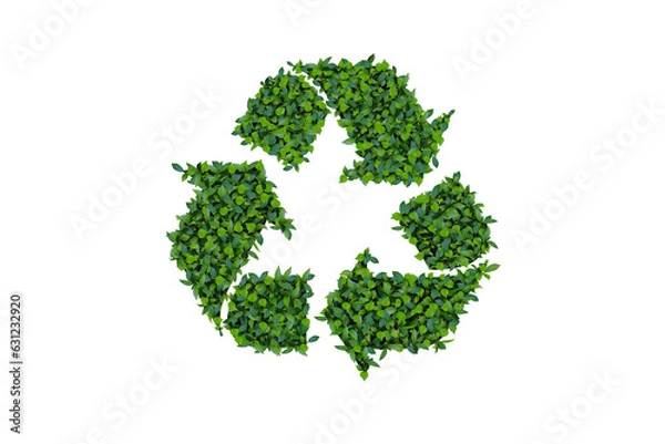 Fototapeta Recycle Icon Environmental concept of double exposed trees Isolated on clean background
