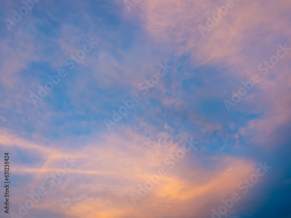 Fototapeta Colorful cloudy twilight evening sky for background