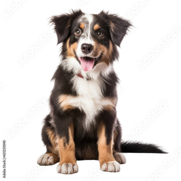 Obraz One year old dog sitting against transparent backround.