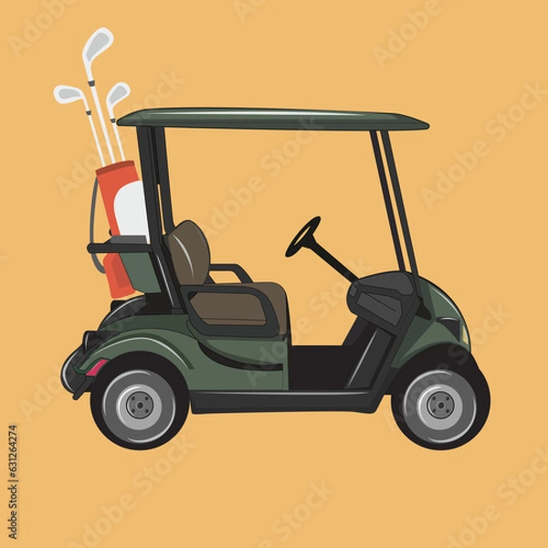 Obraz golf cart with golf club