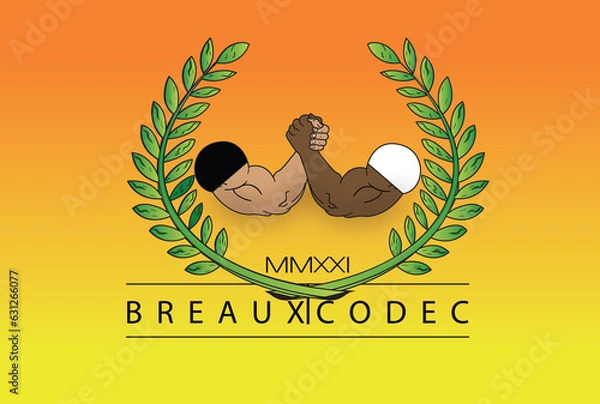 Obraz illustration of  bodybuilders hands