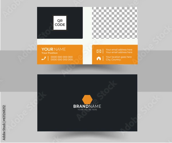 Fototapeta  Business card vector template, Professional layout design, Corporate simole editable own Visiting card design, Editable popular self  Creative template 
