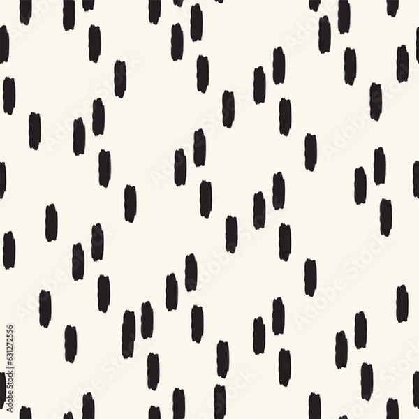 Obraz Vector black dots blots white ivory repeat pattern