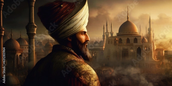 Fototapeta Fatih Sultan Mehmet - Sultan of the Ottoman Empire, Mehmed II, the Conqueror. Generative AI