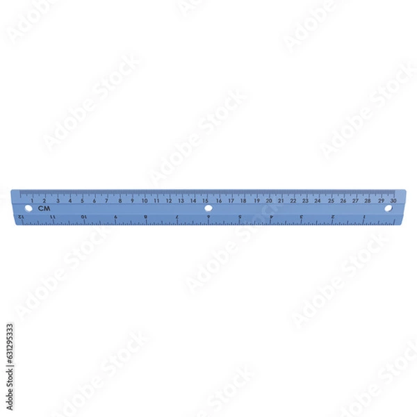 Obraz Plastic blue ruler isolated