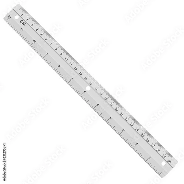 Obraz Plastic white ruler isolated