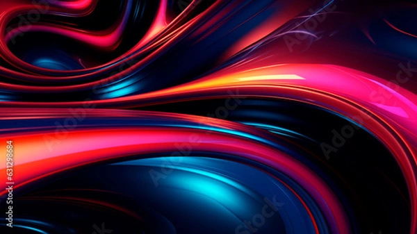 Fototapeta neon tunnel with neon lights. generative AI