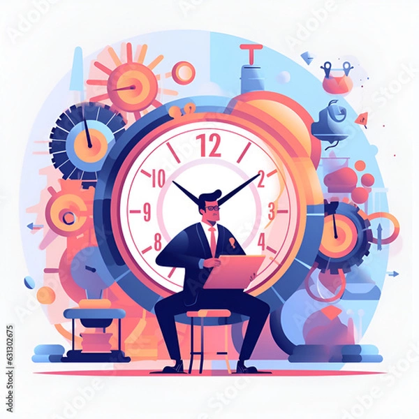 Obraz Time management concept illustration. Generative AI IMAGE