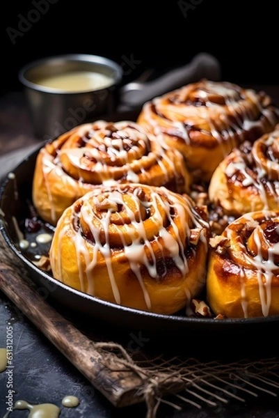 Fototapeta freshly baked cinnamon rolls