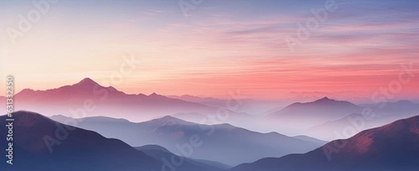 Fototapeta Beautiful panoramic view of a landscape with mountains, hills and a beautiful sky.