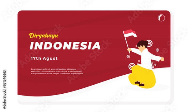 Obraz  flat design indonesia independence day template