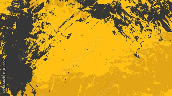 Fototapeta Abstract Yellow Black Scratch Grunge Texture Background