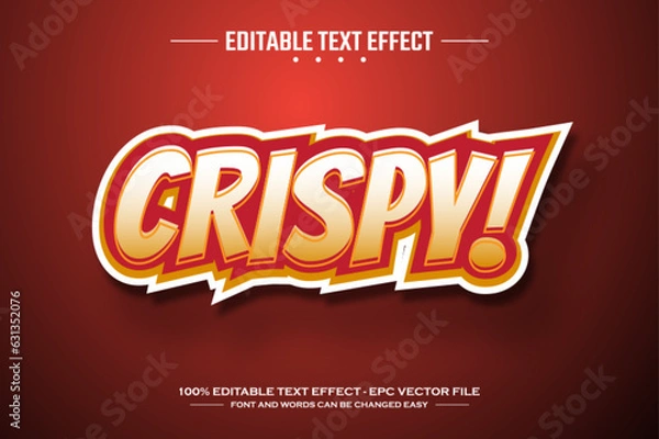 Fototapeta Crispy 3D editable text effect template