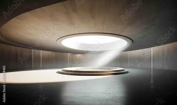 Obraz 3D rendering empty concrete open space interior 