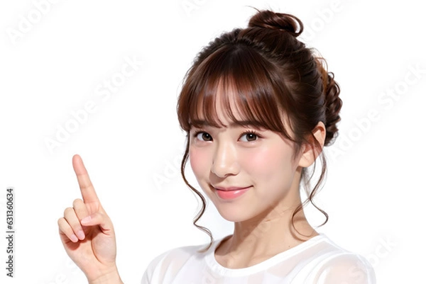 Fototapeta さわやかに紹介をしている20代の女性 AI Generated