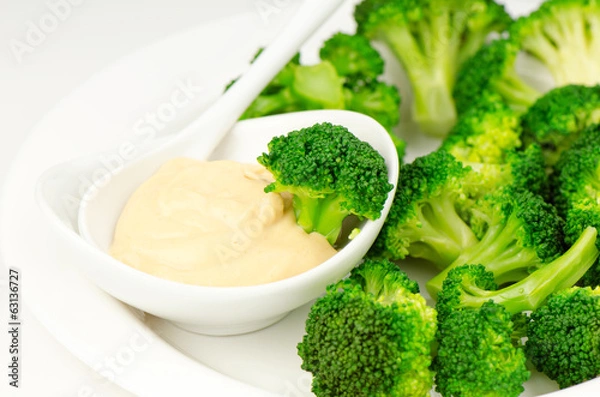 Fototapeta Broccoli with sauce