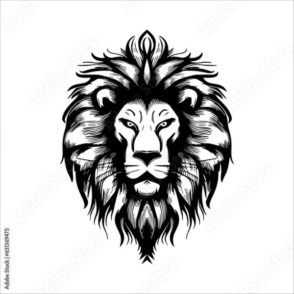 Fototapeta Botanical Guardian Lion Head Logo