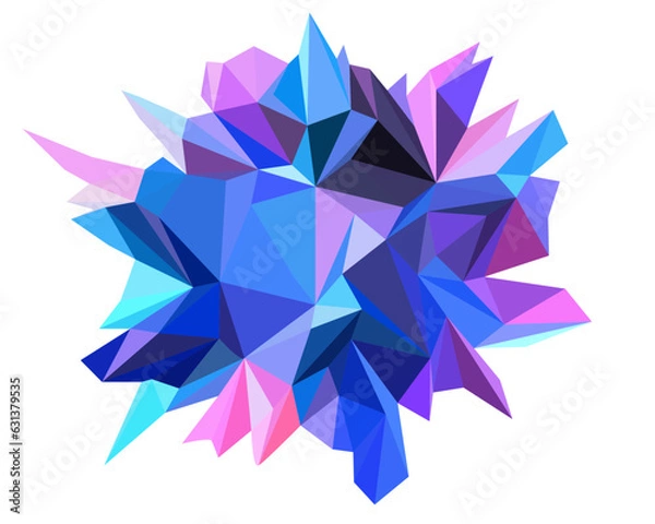 Obraz Flat multi colorful polygon design modelling for art object, vector icons