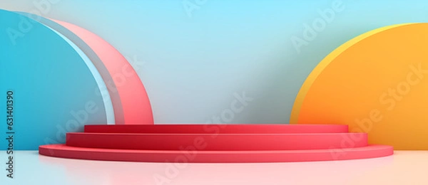 Fototapeta Colorful Objects Displayed on a Shelf