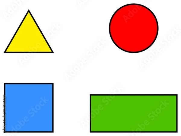 Fototapeta Geometric basic shape triangle, circle, square and rectangle. 