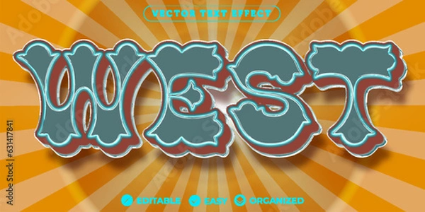 Fototapeta West Text Effect,Fully Editable Font Text Effect