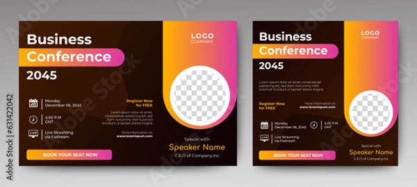 Fototapeta Webinar banner marketing event social media post feed. seminar banner template. vector