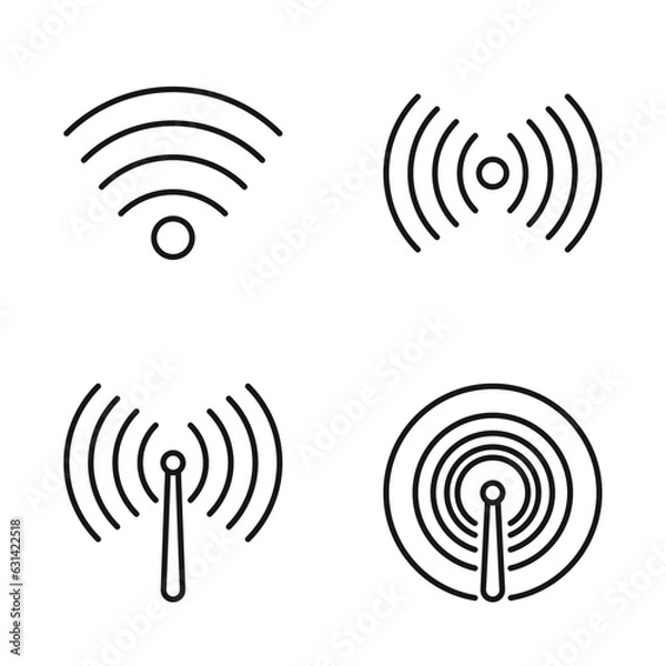 Obraz Editable Set Icon of Wireless, Vector illustration isolated on white background. using for Presentation, website or mobile app