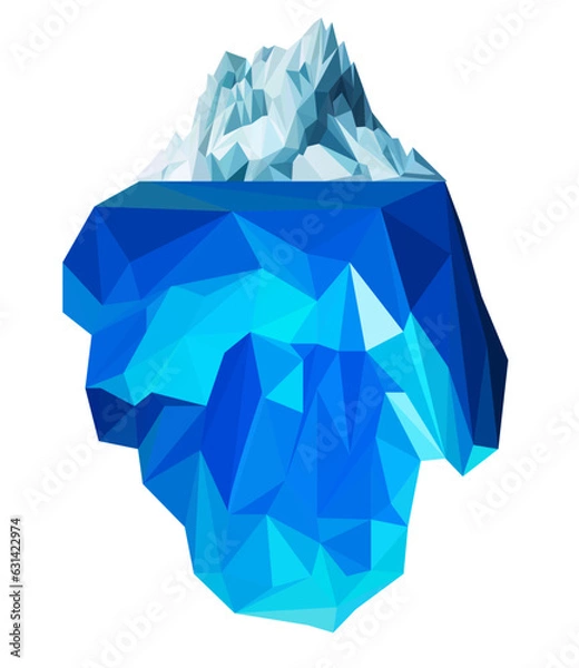 Fototapeta Flat Ice berg polygon modelling art vector icon