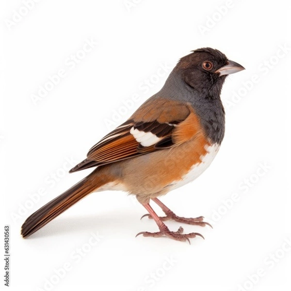 Fototapeta California towhee bird isolated on white. Generative AI