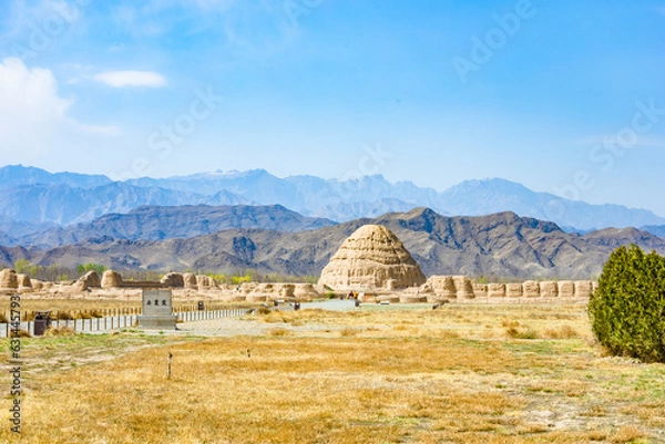 Fototapeta Xixia District, Yinchuan City - Xixia Mausoleum National Archaeological Site Park