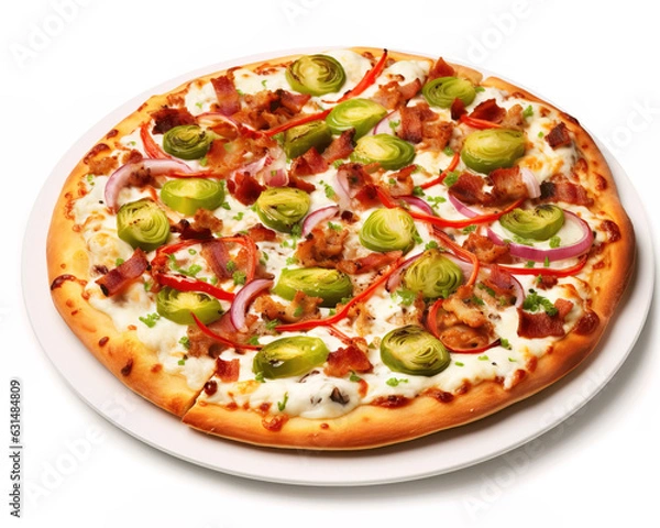 Fototapeta Bacon Brussels Sprout pizza