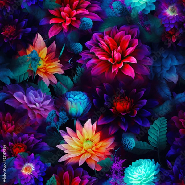 Fototapeta Dihital seamless pattern for textile