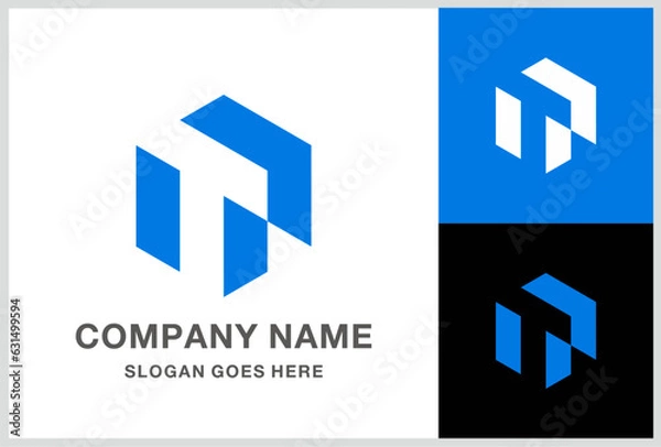 Obraz Monogram Letter T Geometric Square Cube Hexagon Business Company Stock Vector Logo Design Template