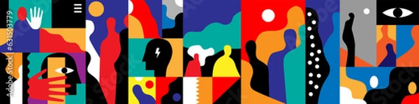 Obraz modern people social communication abstract vector background