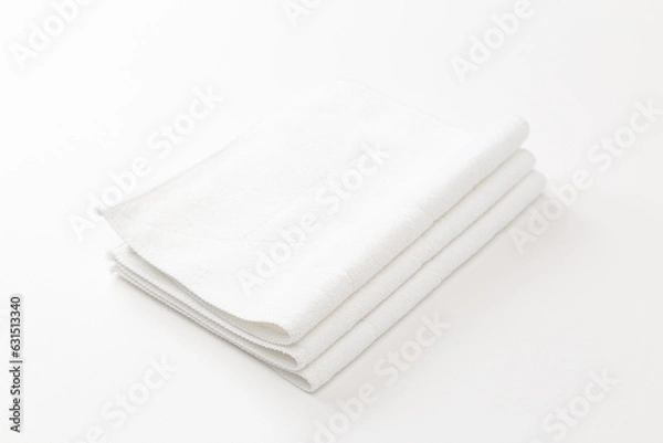 Fototapeta 白い背景に雑巾