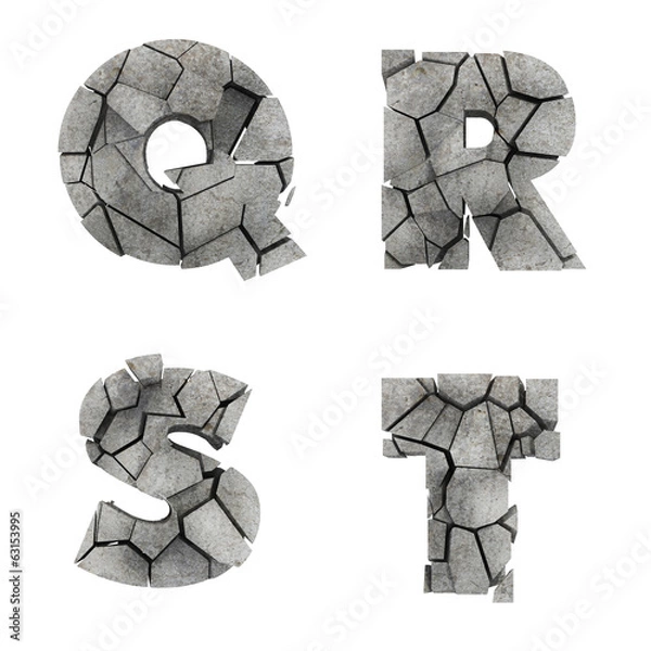 Fototapeta Broken Stone Font