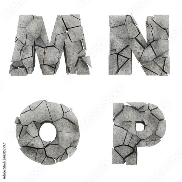 Fototapeta Broken Stone Font
