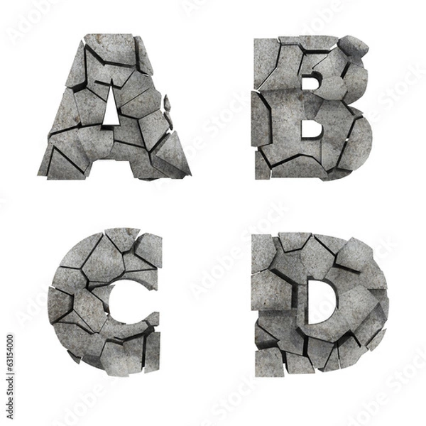 Fototapeta Broken Stone Font