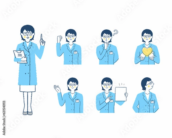 Fototapeta 女性医療従事者の表情　バリエーションセット