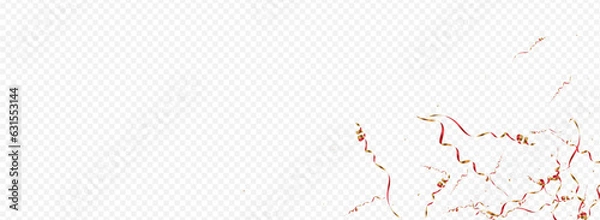 Fototapeta Red and Gold Ribbon Isolated Vector Panoramic