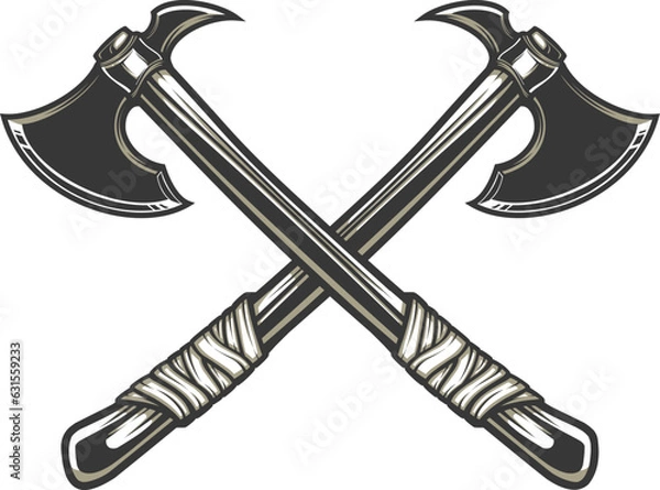 Fototapeta Crossbone axe vector illustration