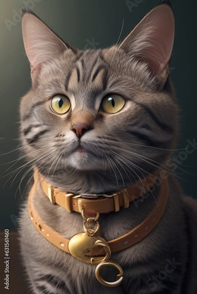Fototapeta Cute space cat dressed in astronaut suit. Created with Generative AI technology.