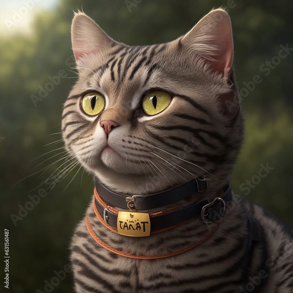 Fototapeta Cute space cat dressed in astronaut suit. Created with Generative AI technology.