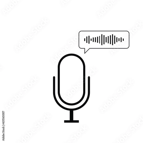 Fototapeta Microphone vector icon, Web design icon. 