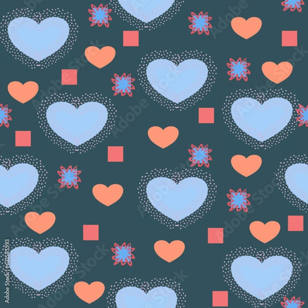 Fototapeta seamless pattern with hearts