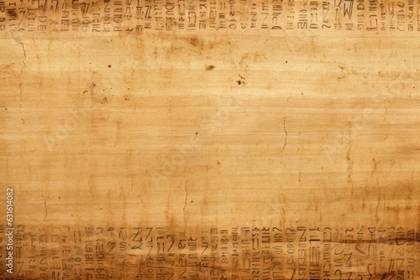 Fototapeta Ancient Egyptian papyrus texture background, historic and delicate papyrus scrolls, vintage and hieroglyphic backdrop