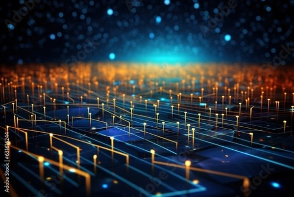 Obraz Data exchange, technology and marketing, futuristic backdrop, internet network, linked data concept, background.